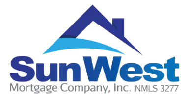 The Loan Buddy 17 SunWest Mortgage Company logo for home lending services.